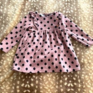 Zara Long Sleeve polka dot Dress Size 12-18 mos